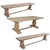 Buy gloriosa 3pc dining set 230cm table 2 bench chair solid mango wood - honey wash - upinteriors-Upinteriors