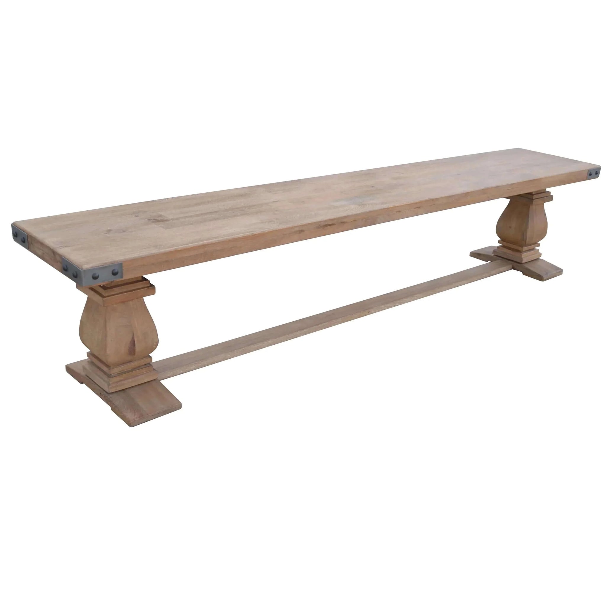 Buy gloriosa 3pc dining set 230cm table 2 bench chair solid mango wood - honey wash - upinteriors-Upinteriors