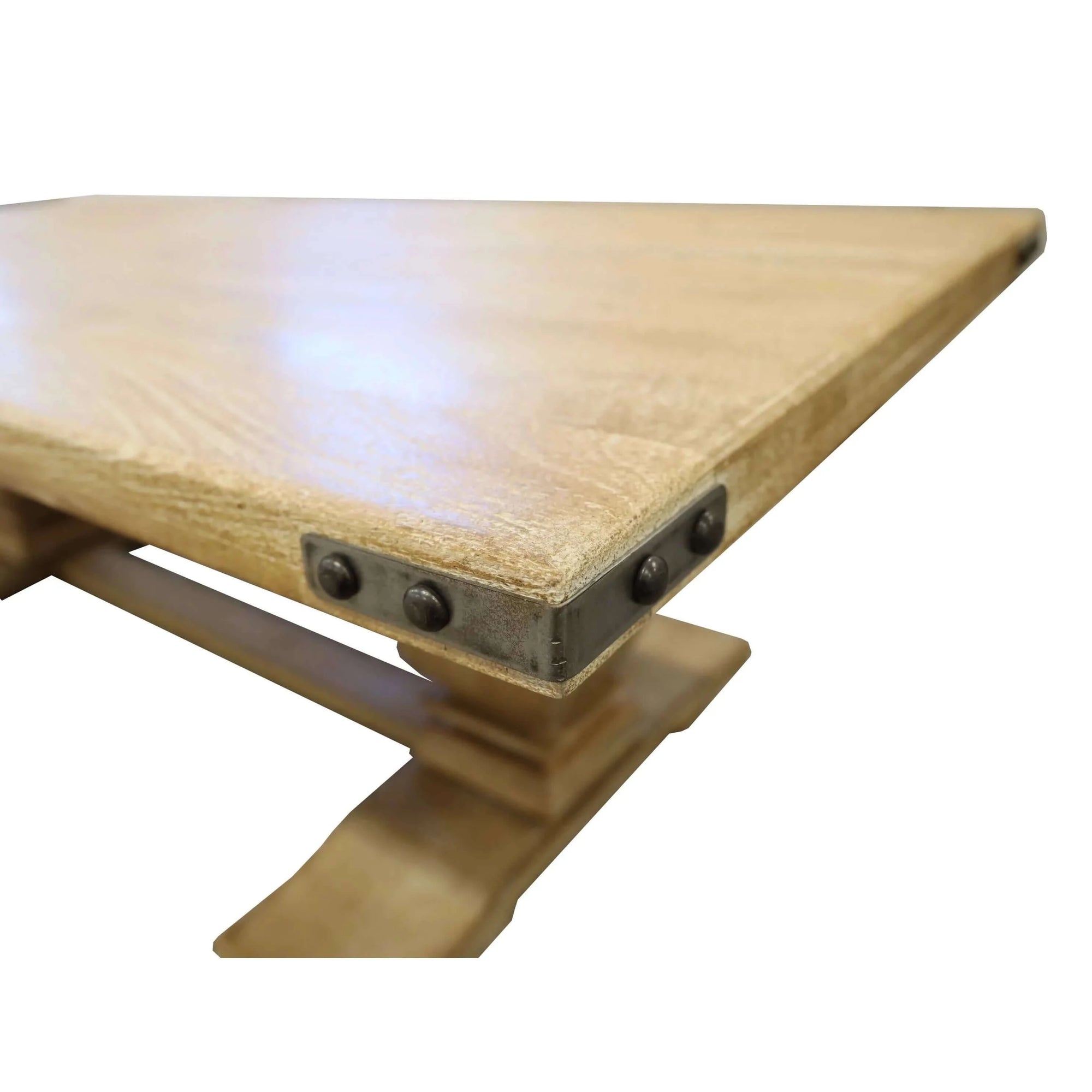 Gloriosa Coffee Table 140cm Pedestal Solid Mango Timber Wood - Honey Wash-Upinteriors