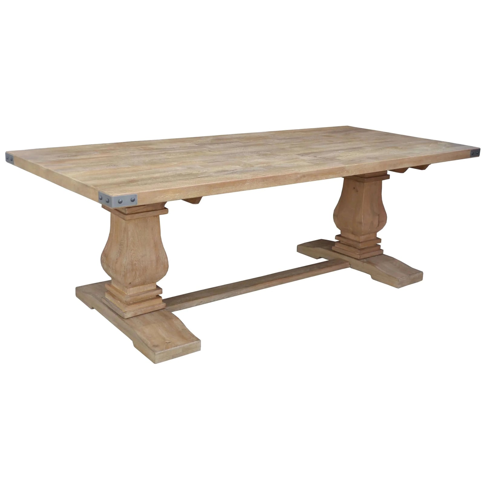 Buy gloriosa dining table 180cm 6 pax pedestal solid mango timber wood - honey wash - upinteriors-Upinteriors