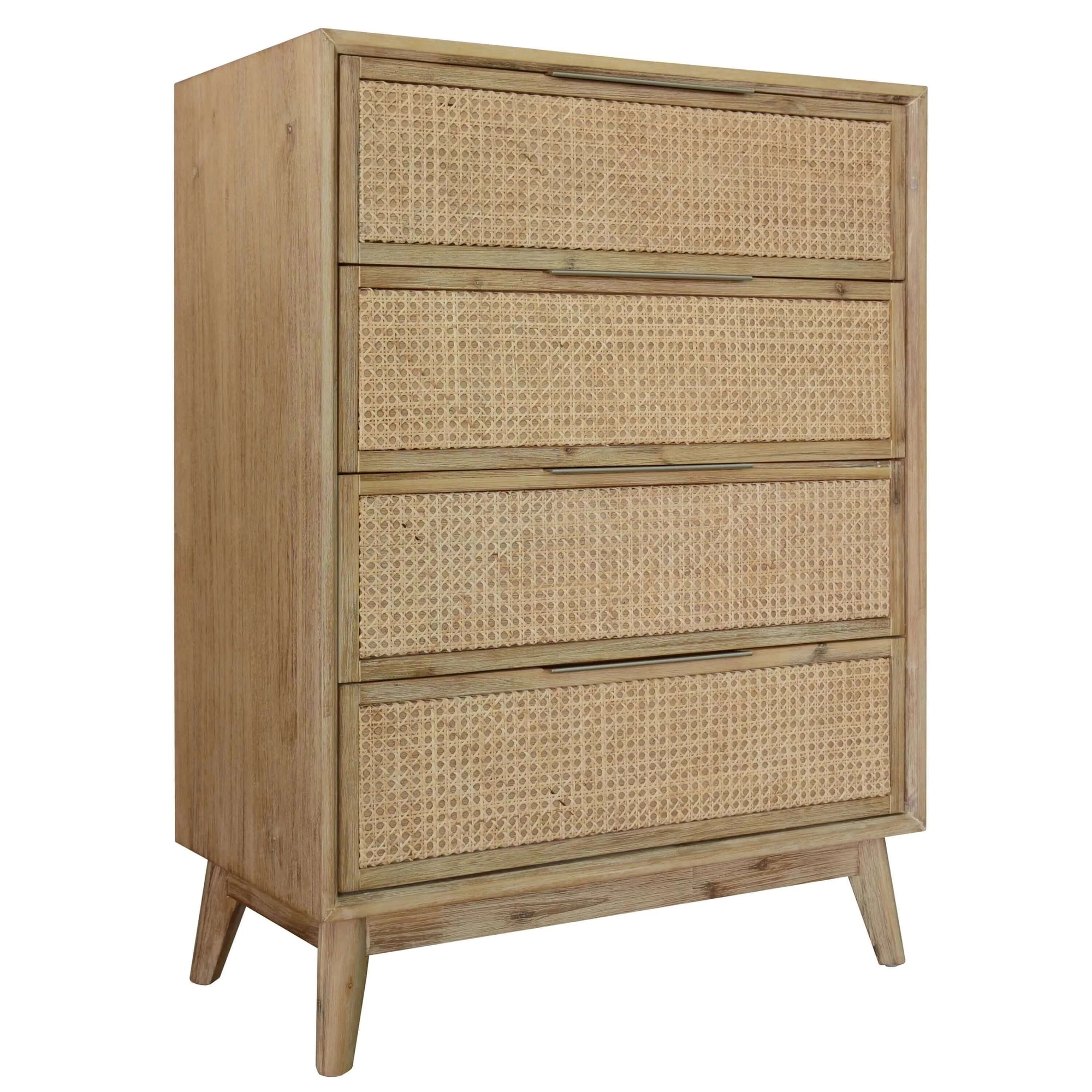 Buy grevillea tallboy 4 chest of drawers solid acacia wood storage cabinet - brown - upinteriors-Upinteriors