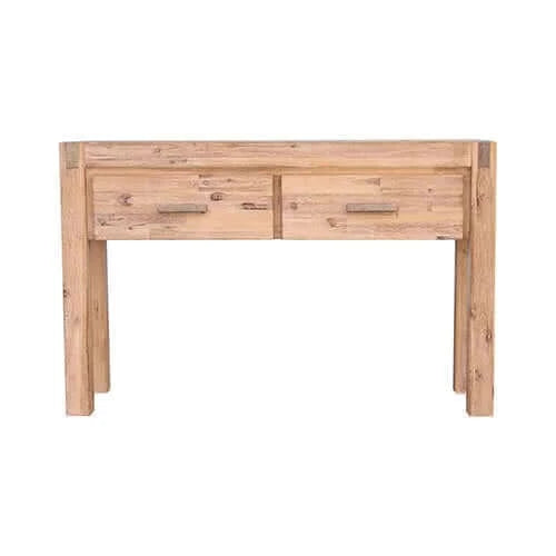 Buy hall table 2 storage drawers solid acacia wooden frame hallway in oak color - upinteriors-Upinteriors
