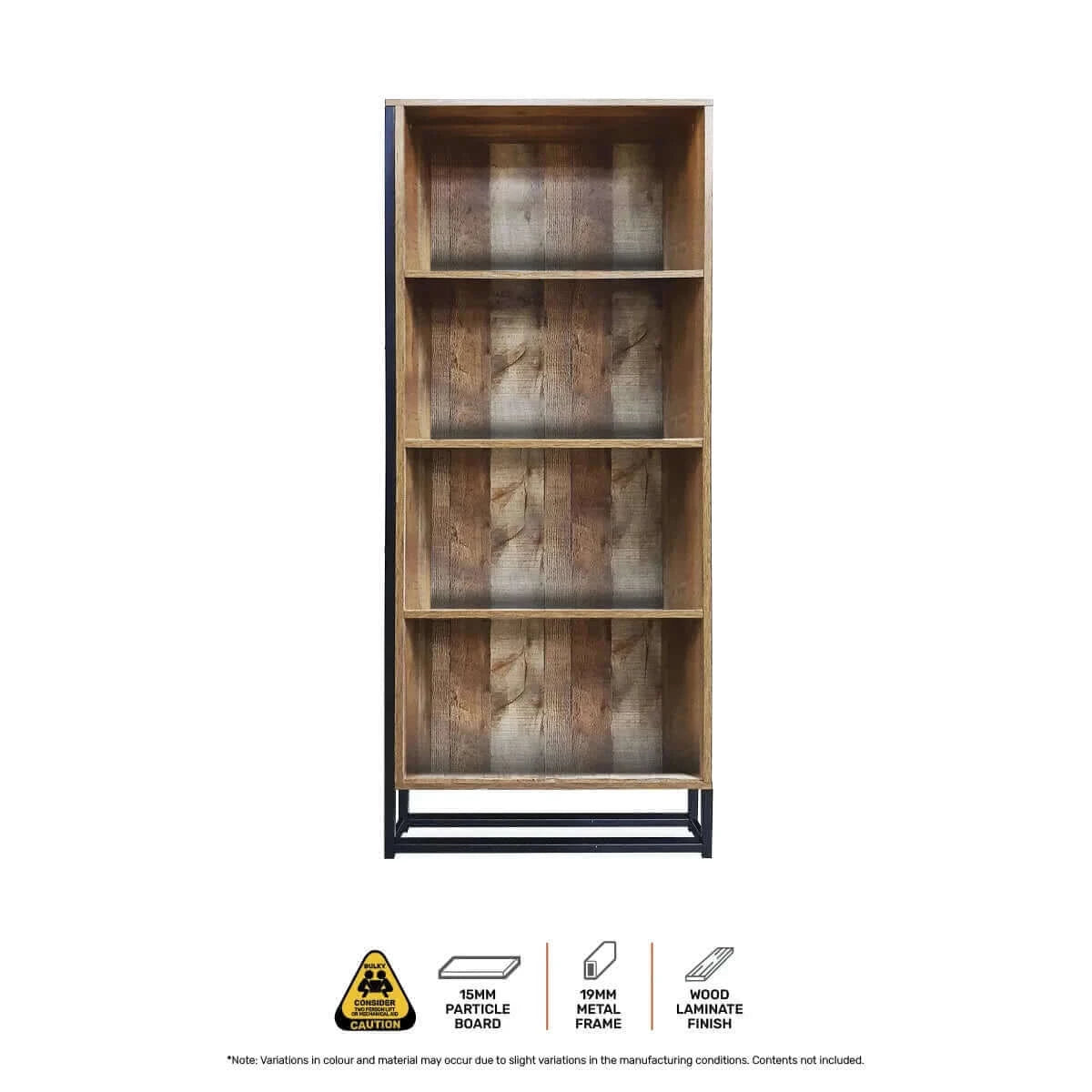 Buy home master vogue wood tone bookcase stylish rustic flawless design 166cm - upinteriors-Upinteriors