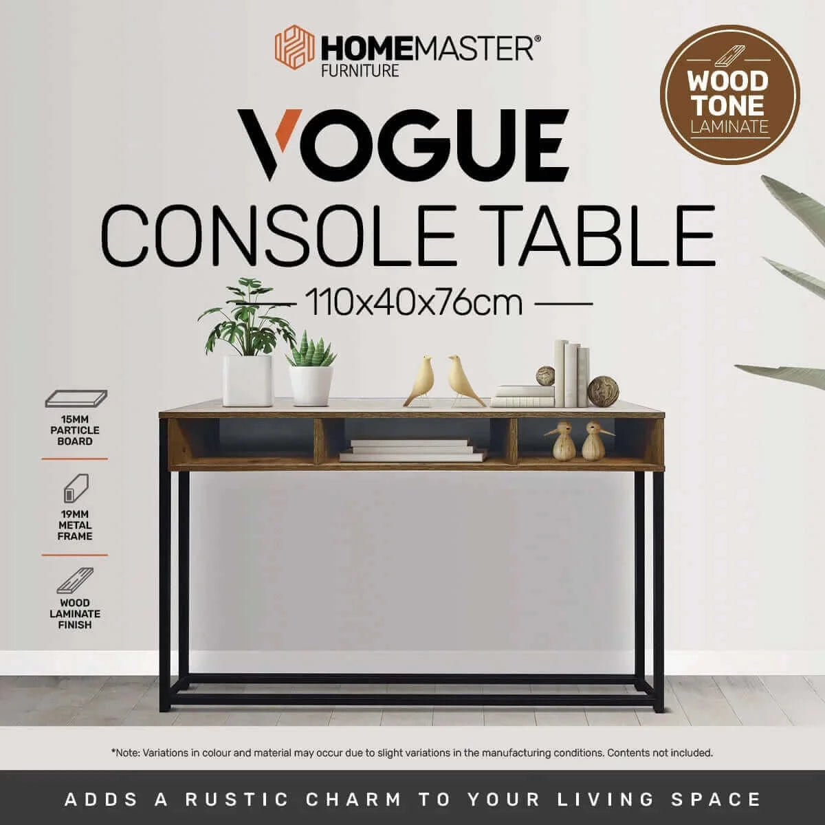 Buy home master vogue wood tone console table rustic flawless design 110cm - upinteriors-Upinteriors