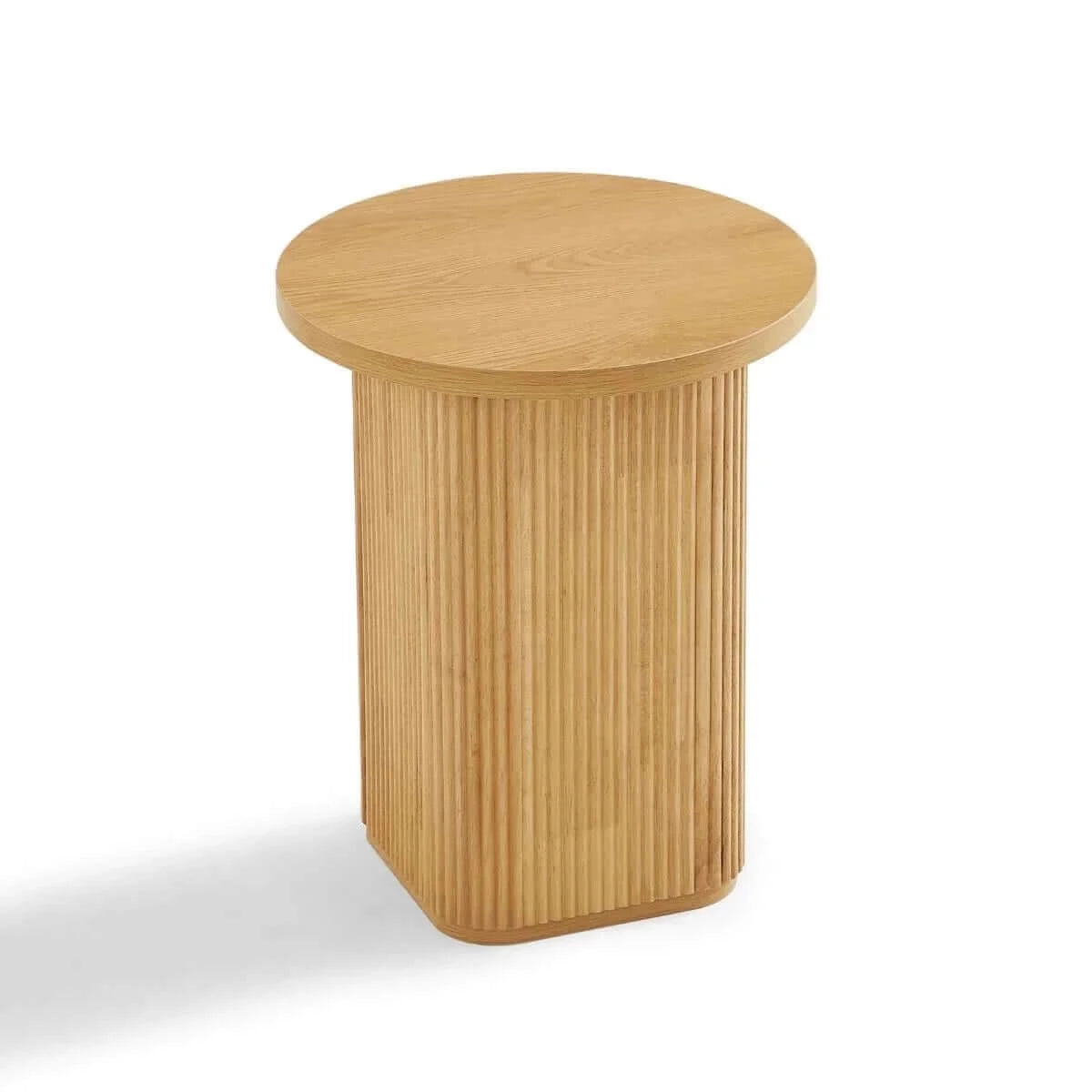 Buy kate round column side table in natural - upinteriors-Upinteriors