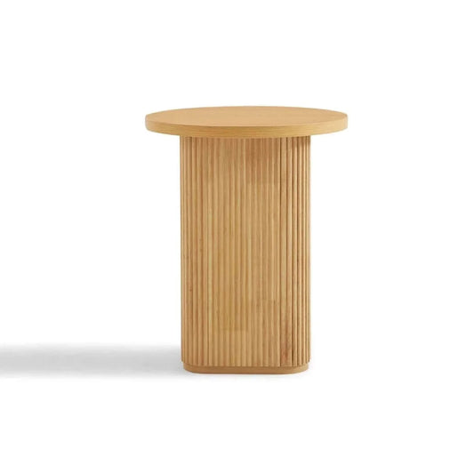 Kate Round Column Side Table in Natural - Upinteriors