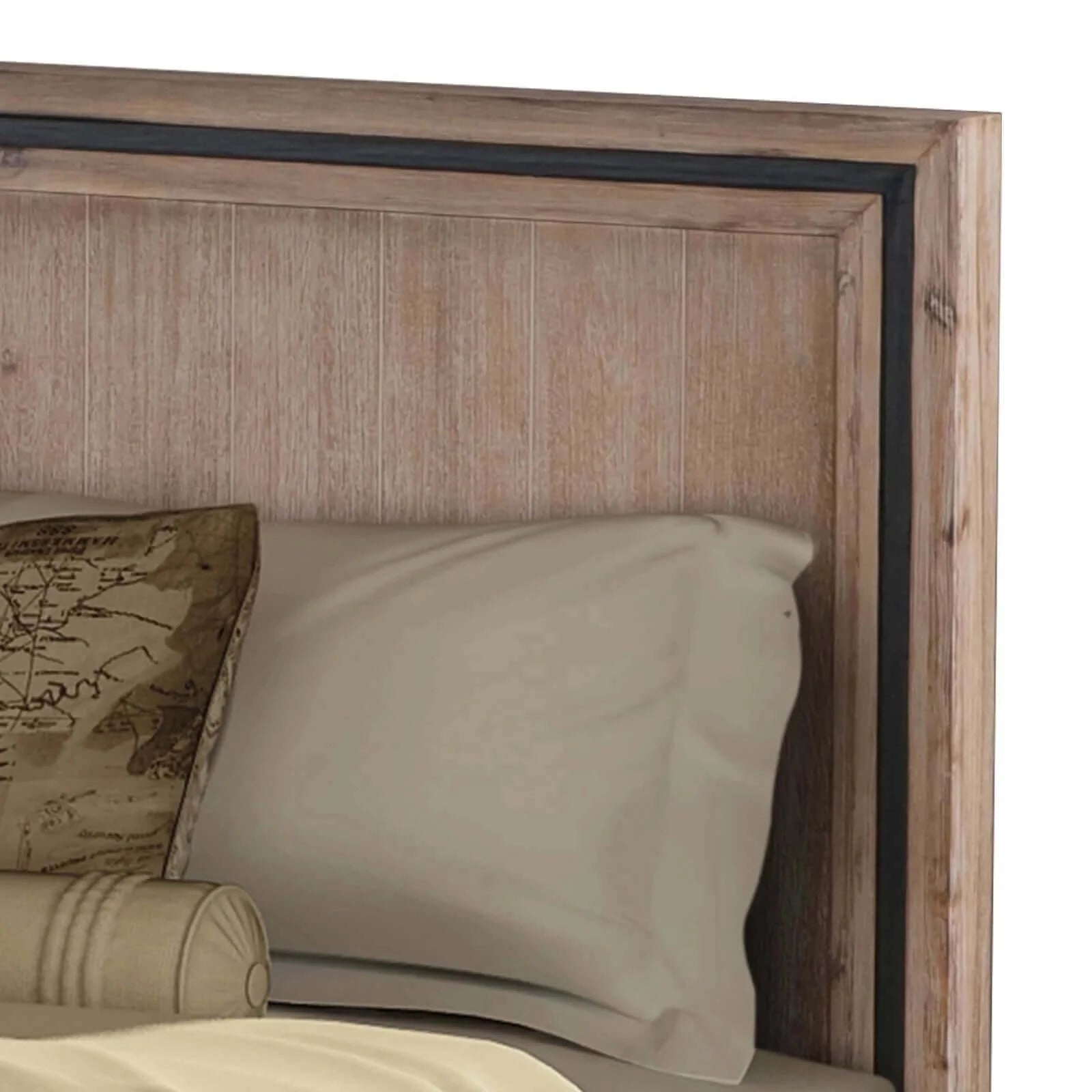 Buy king size silver brush bed frame in acacia wood construction - upinteriors-Upinteriors