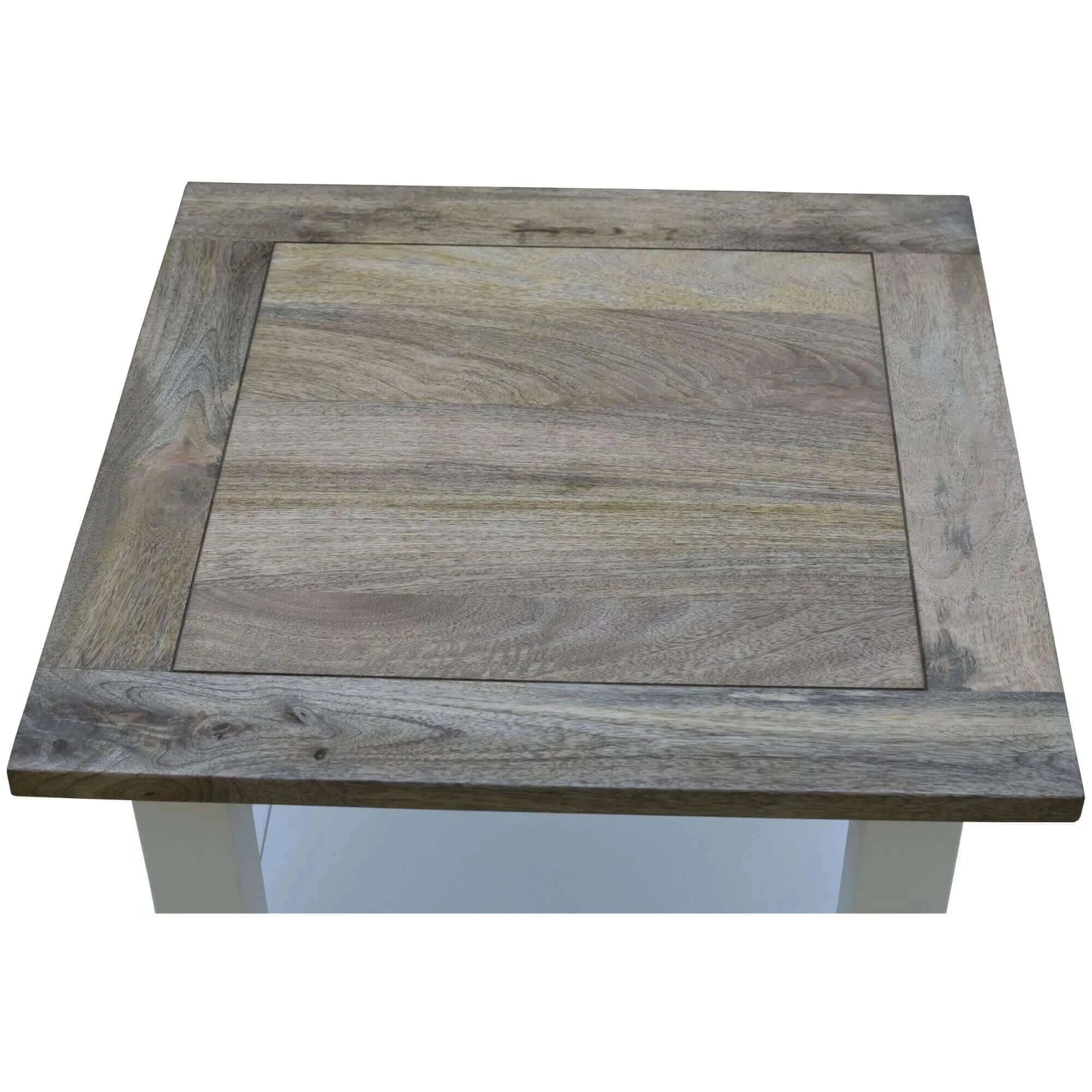 Buy lavasa side sofa end lamp table 60cm solid mango wood modern farmhouse furniture - upinteriors-Upinteriors