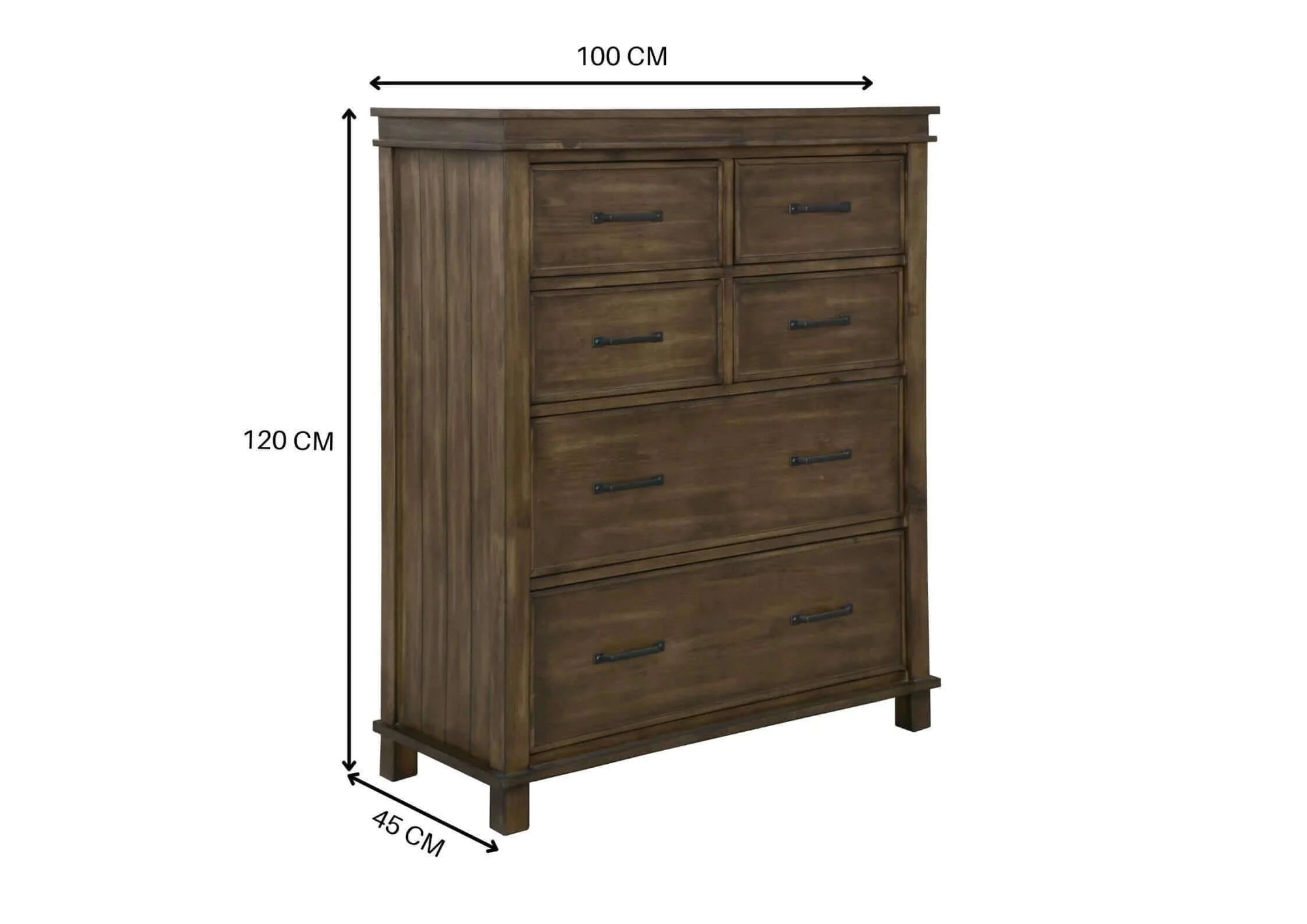 Buy lily 4pc queen bed suite bedside tallboy bedroom furniture package - rustic grey - upinteriors-Upinteriors