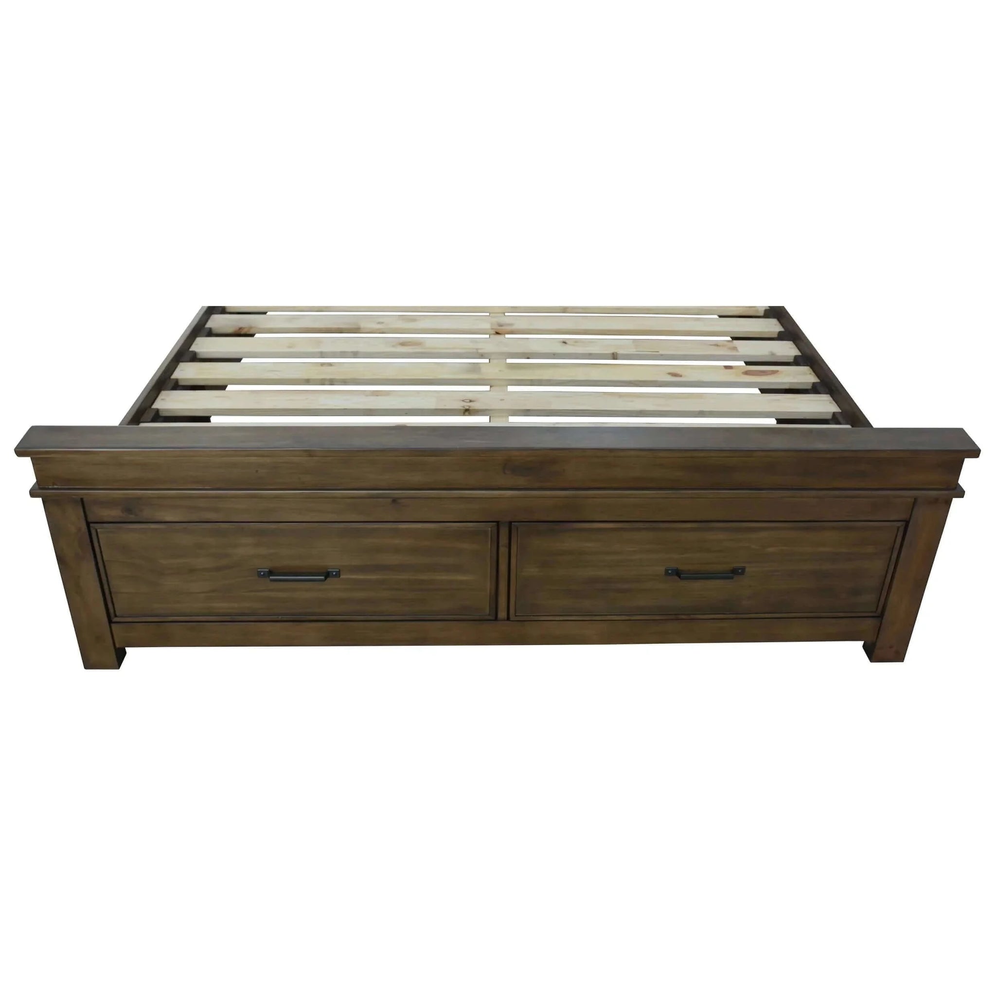 Buy lily bed frame king size timber mattress base with storage drawers - rustic grey - upinteriors-Upinteriors
