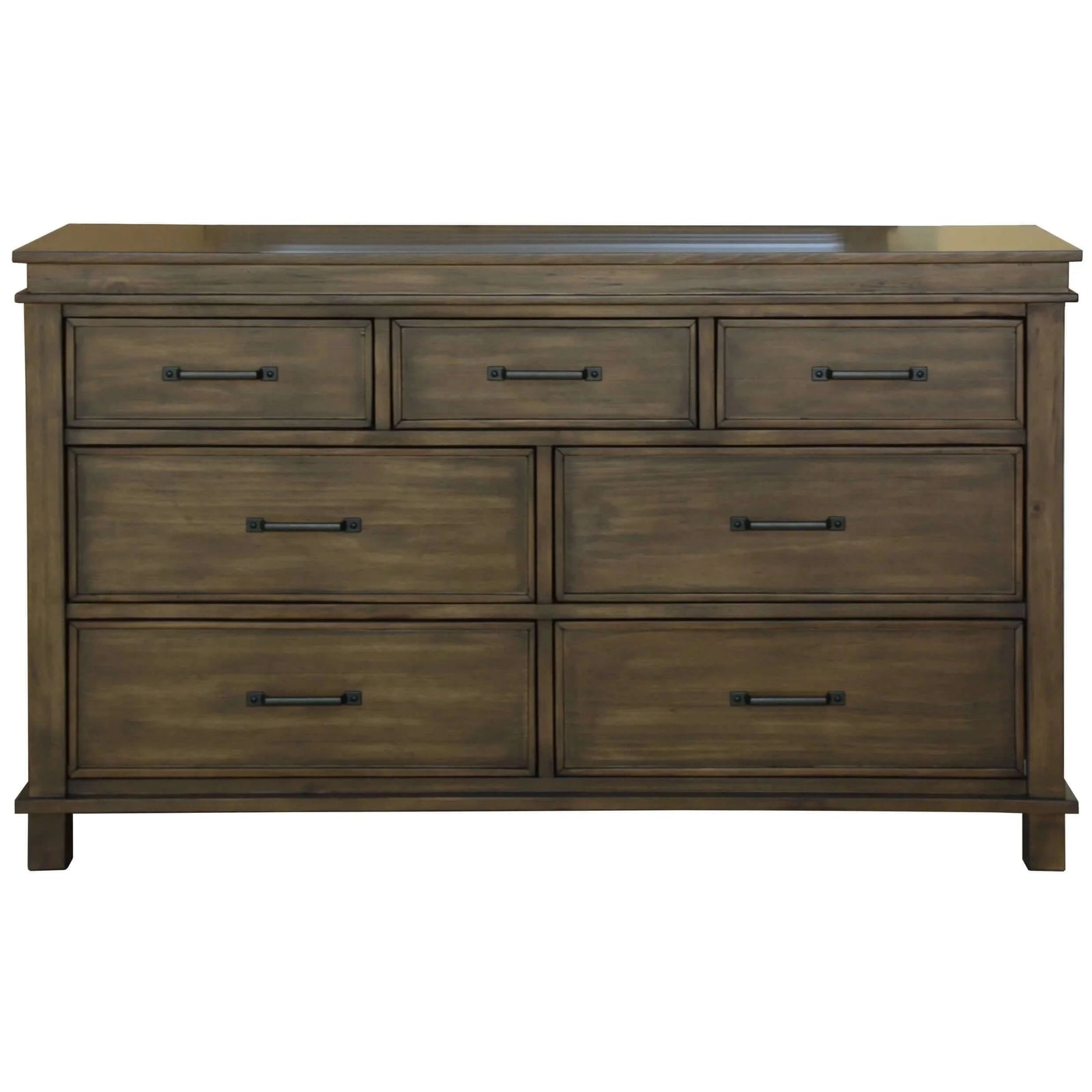Buy lily dresser 7 chest of drawers solid wood tallboy storage cabinet - rustic grey - upinteriors-Upinteriors