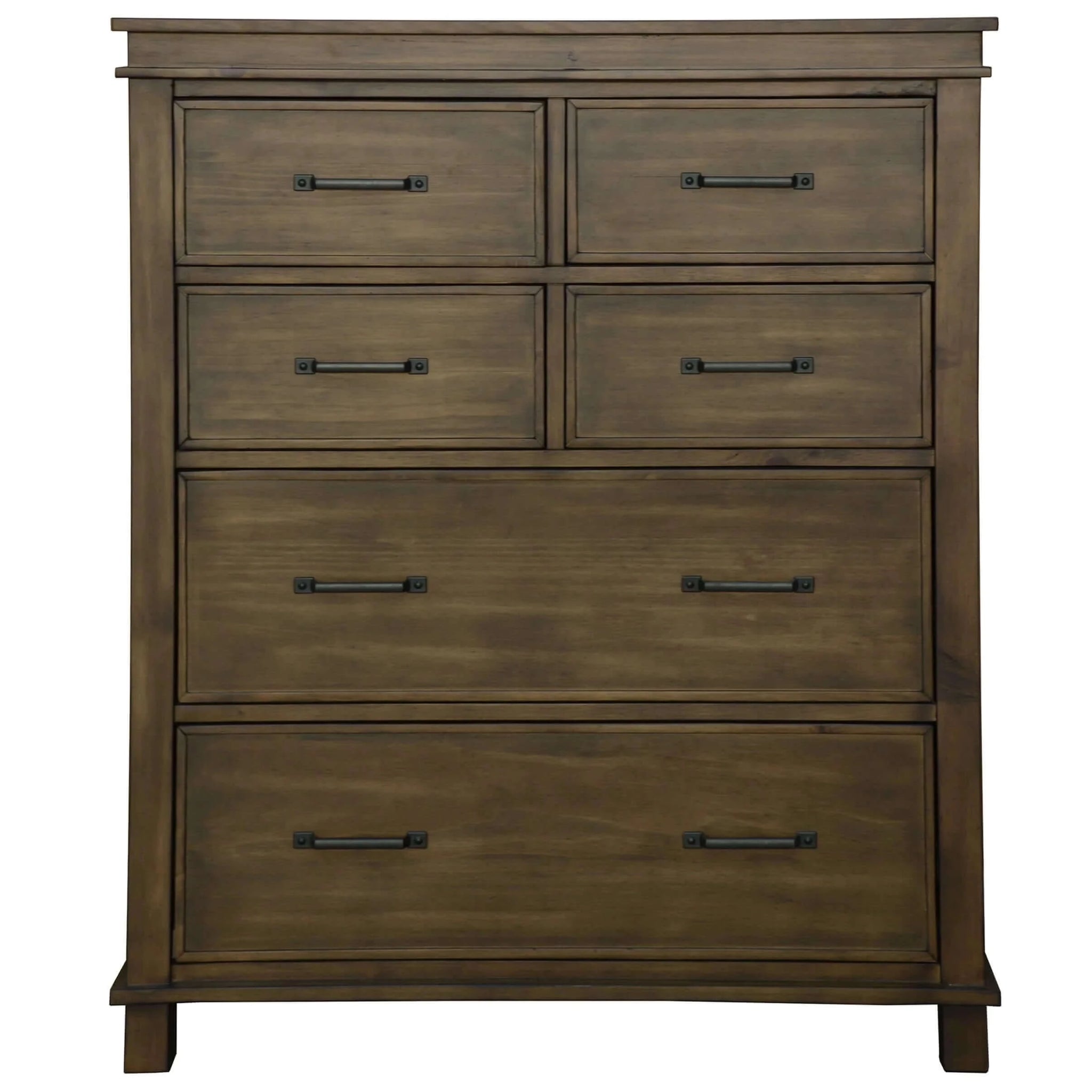 Lily Tallboy 6 Chest of Drawers Solid Pine Wood Bed Storage Cabinet -Rustic Grey-Upinteriors