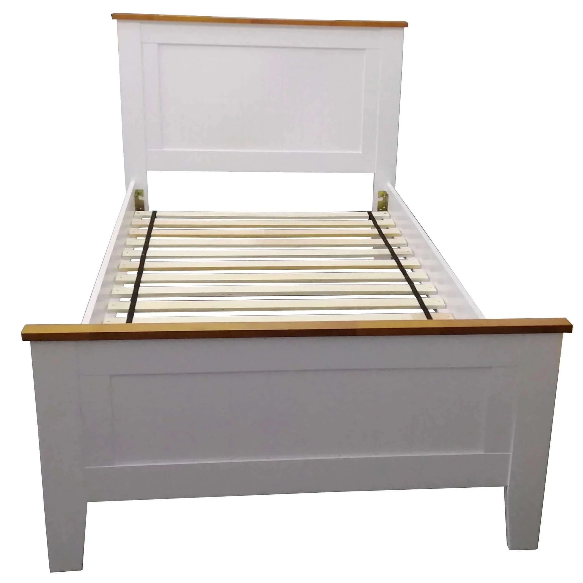 Buy lobelia bed frame king single size mattress base solid rubber timber wood -white - upinteriors-Upinteriors