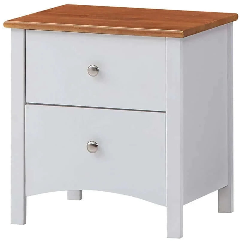 Buy lobelia bedside nightstand 2 drawers storage cabinet shelf side end table -white - upinteriors-Upinteriors