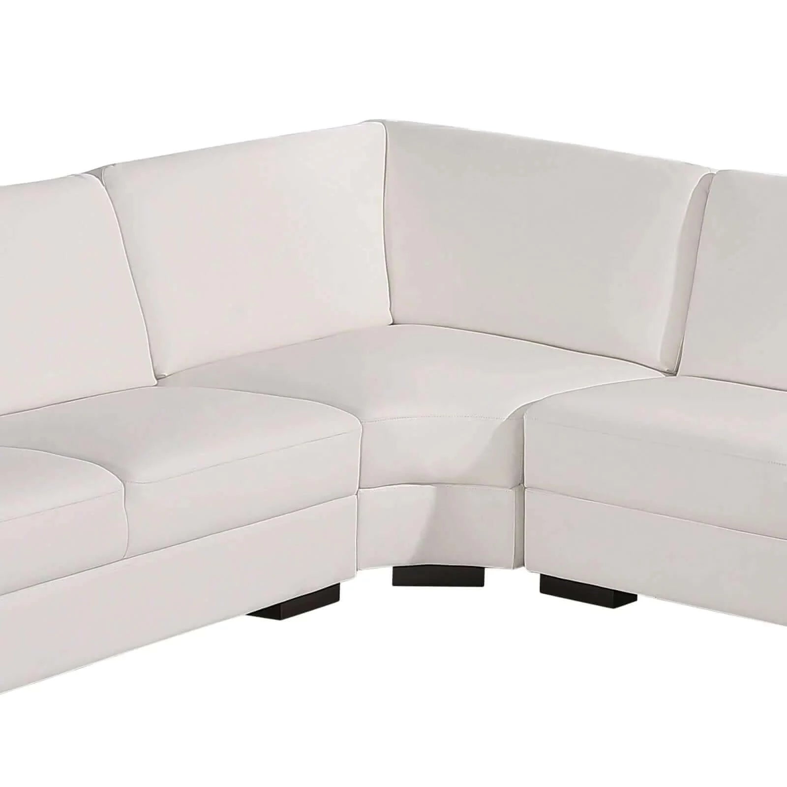 Buy lounge set luxurious 6 seater bonded leather corner sofa living room couch in white with chaise - upinteriors-Upinteriors