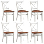 Buy lupin dining chair set of 6 crossback solid rubber wood furniture - white oak - upinteriors-Upinteriors