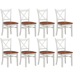 Buy lupin dining chair set of 8 crossback solid rubber wood furniture - white oak - upinteriors-Upinteriors