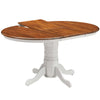 Buy lupin extendable dining table 150cm pedestral stand solid rubber wood -white oak - upinteriors-Upinteriors