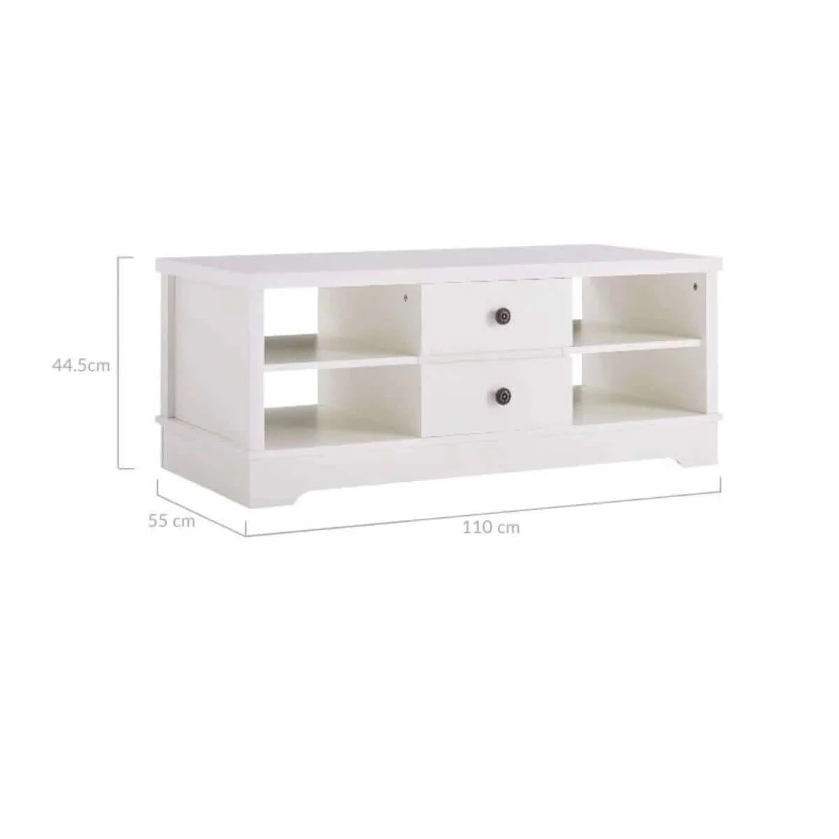 Margaux White Coastal Style Coffee Table with Drawers-Upinteriors