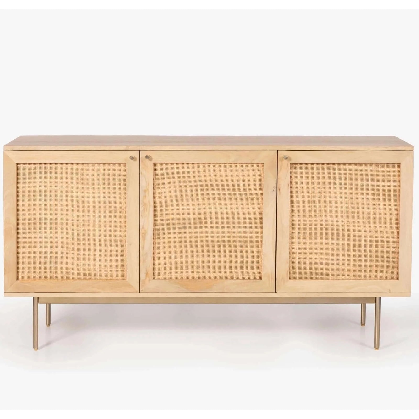 Buy martina buffet table sideboard 145cm 3 door solid mango wood storage cabinet - upinteriors-Upinteriors