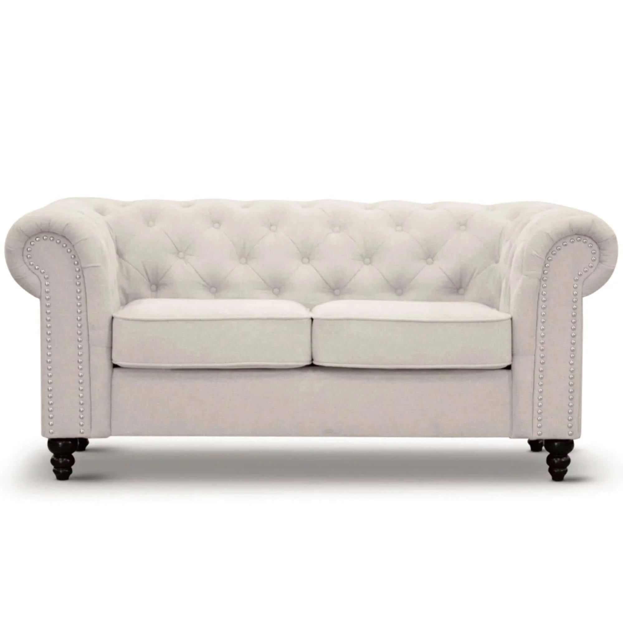 Buy mellowly 3 + 2 seater sofa fabric uplholstered chesterfield lounge couch - beige - upinteriors-Upinteriors