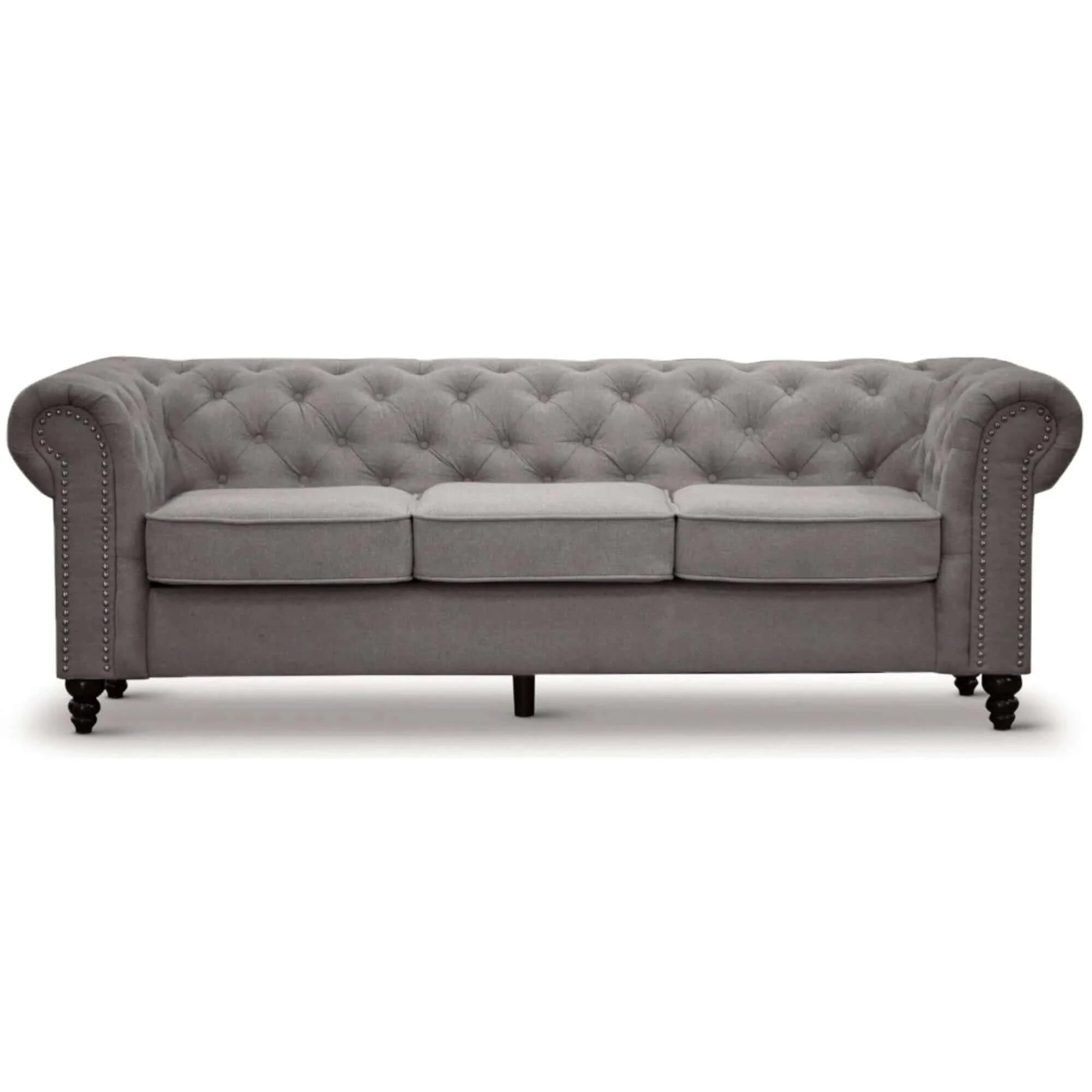 Buy mellowly 3 + 2 seater sofa fabric uplholstered chesterfield lounge couch - grey - upinteriors-Upinteriors