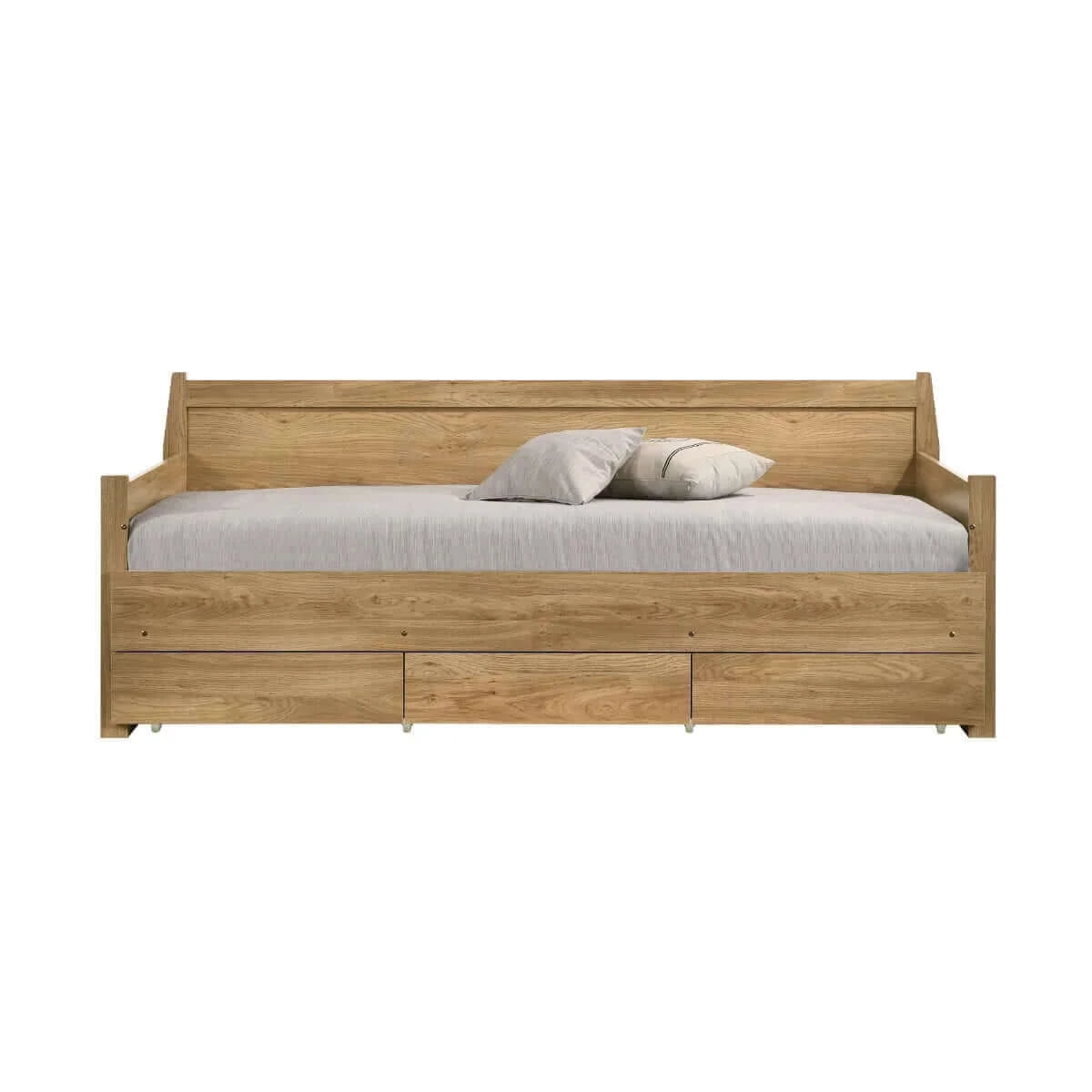 Buy mica natural wooden day bed with 3 drawers sofa bed frame - upinteriors-Upinteriors