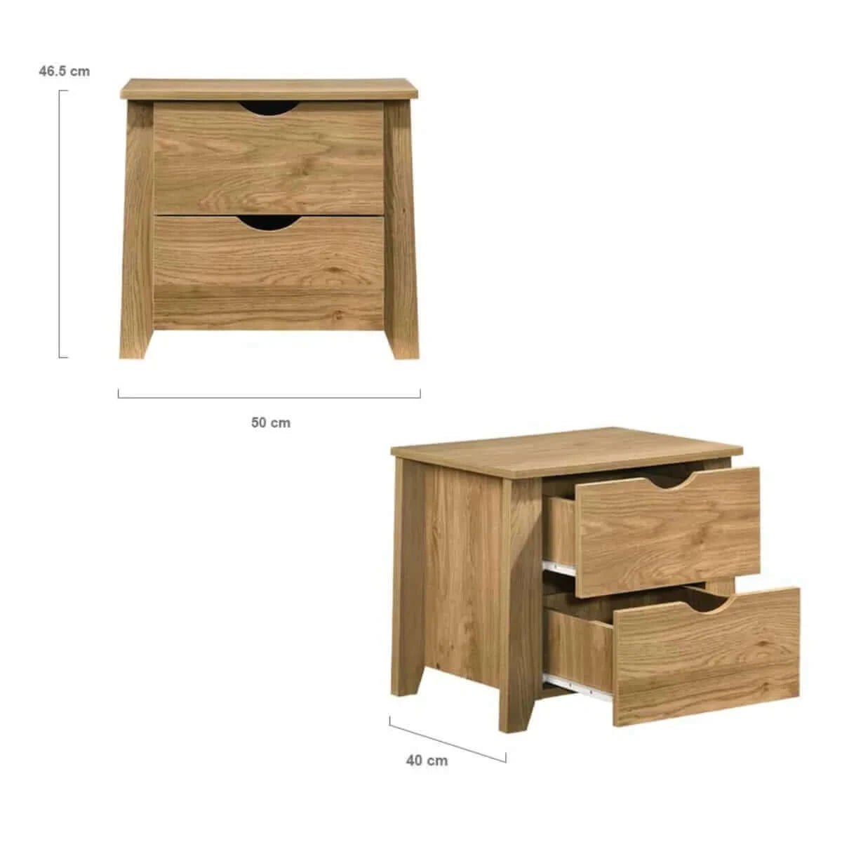 Buy mica wooden bedside table with 2 drawers - upinteriors-Upinteriors