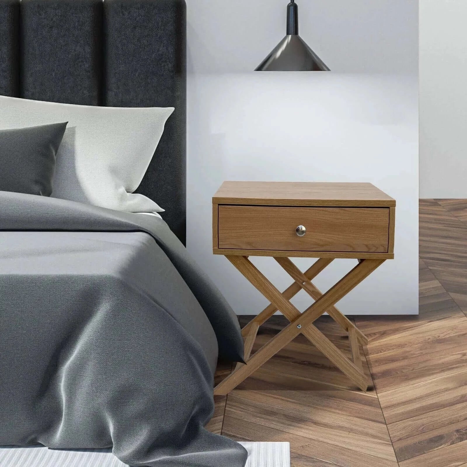 Buy Oak Coloured Milano Decor Surry Hills Bedside Table-Upinteriors