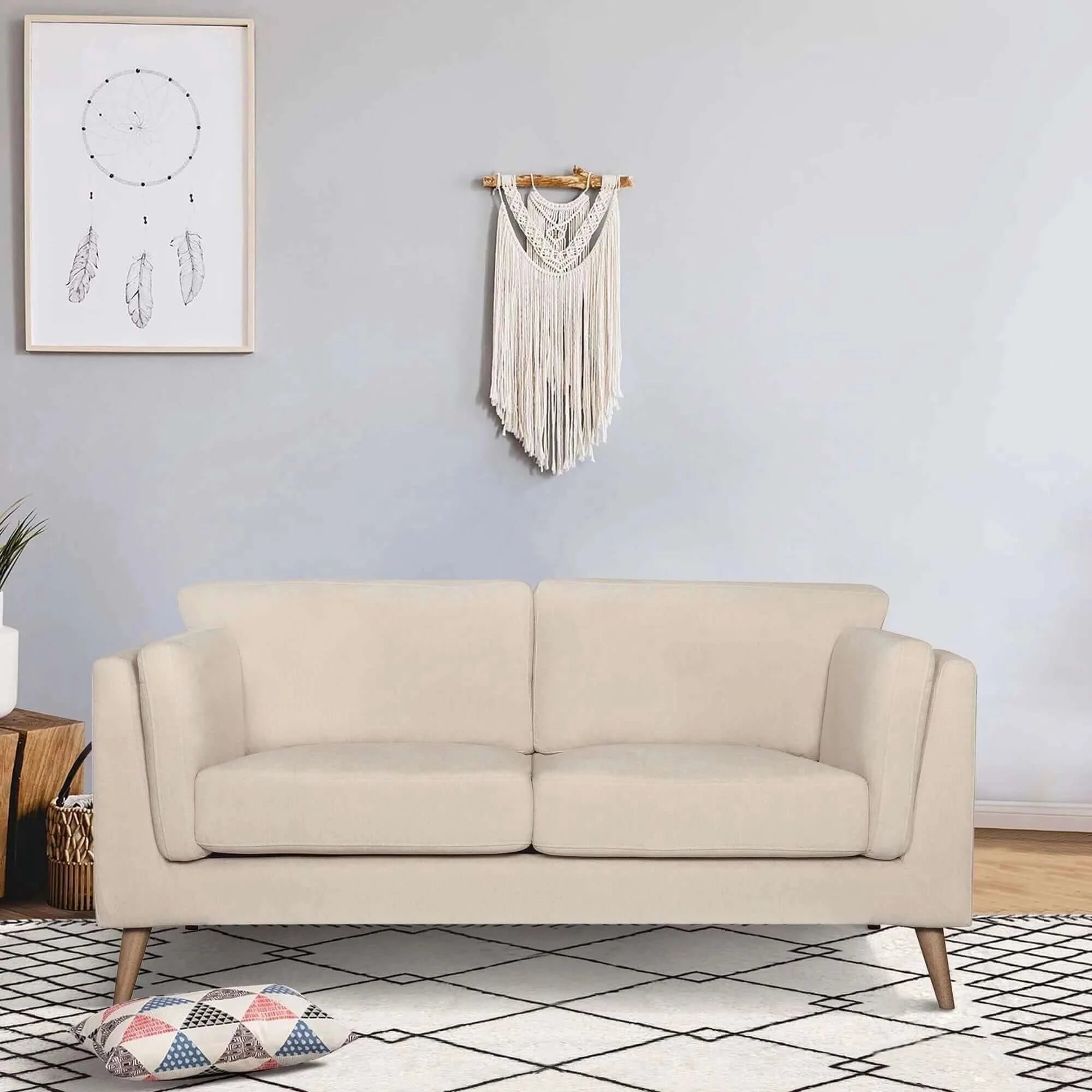 Buy nooa 2 + 3 seater sofa set fabric uplholstered lounge couch - stone - upinteriors-Upinteriors
