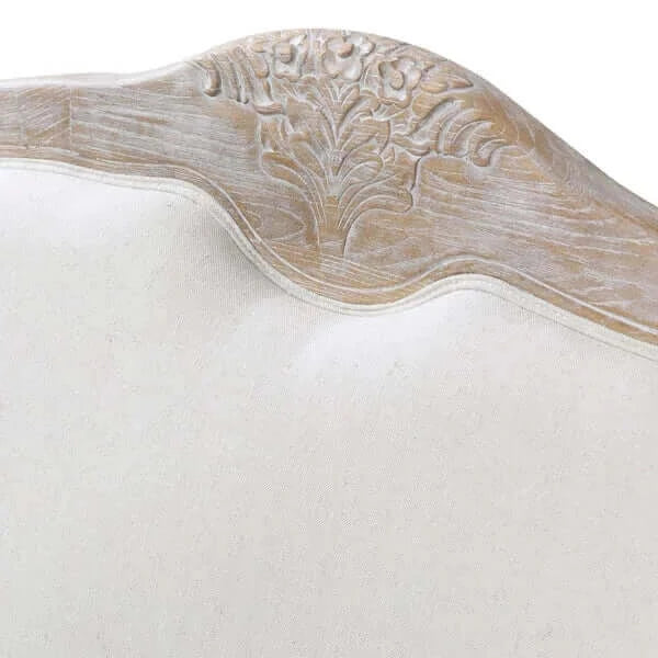 Buy oak wood white washed finish rolled armrest 3+2 seater sofa set linen fabric - upinteriors-Upinteriors