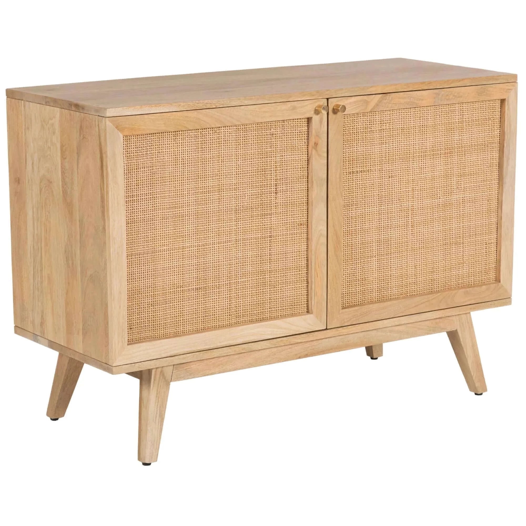 Buy olearia buffet table 100cm 2 door solid mango wood storage cabinet natural - upinteriors-Upinteriors