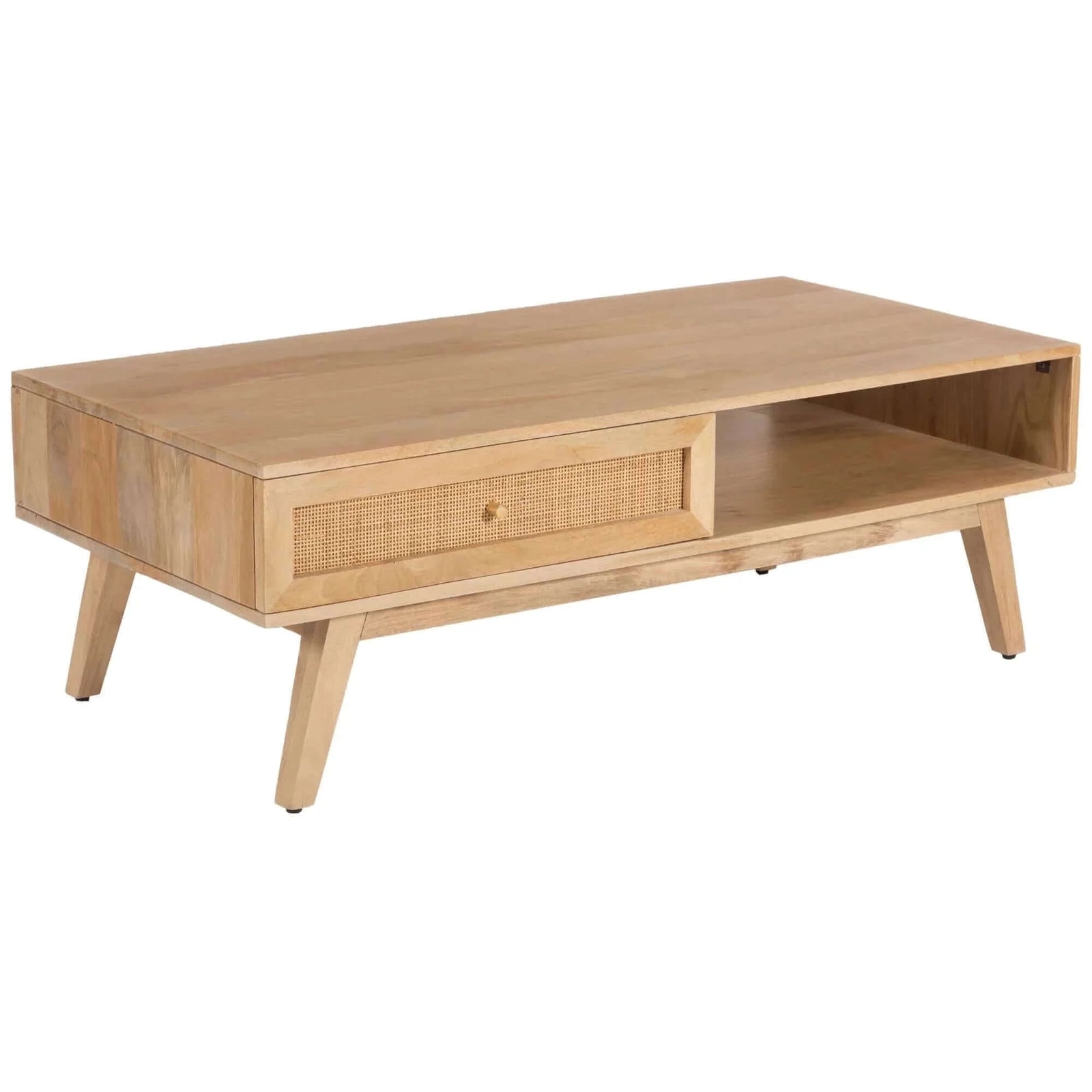 Olearia Coffee Table 120cm Solid Mango Timber Wood Rattan Furniture Natural-Upinteriors