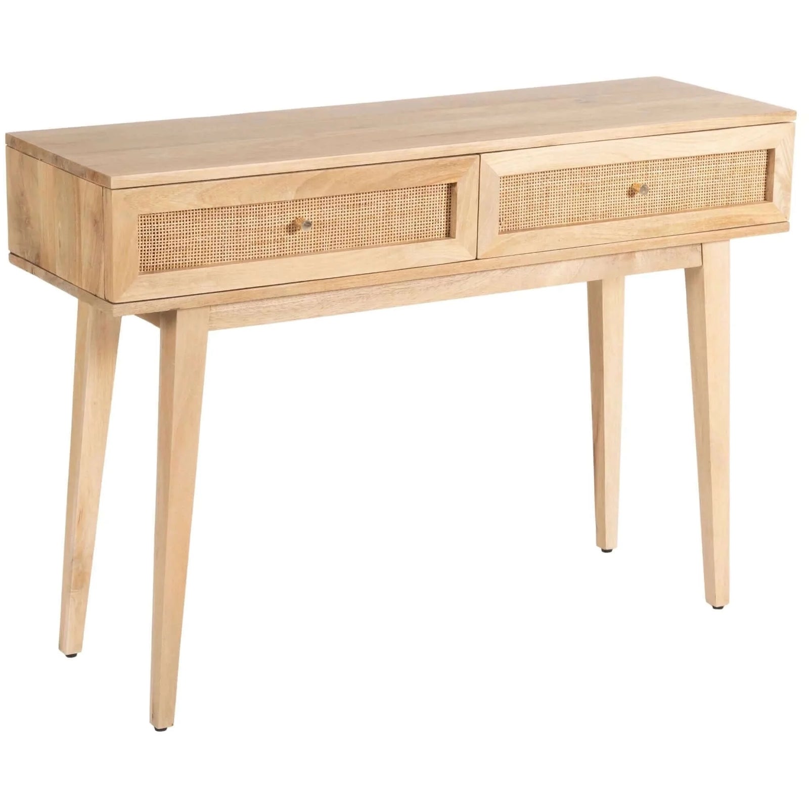 Buy olearia console table 110cm solid mango timber wood rattan furniture natural - upinteriors-Upinteriors