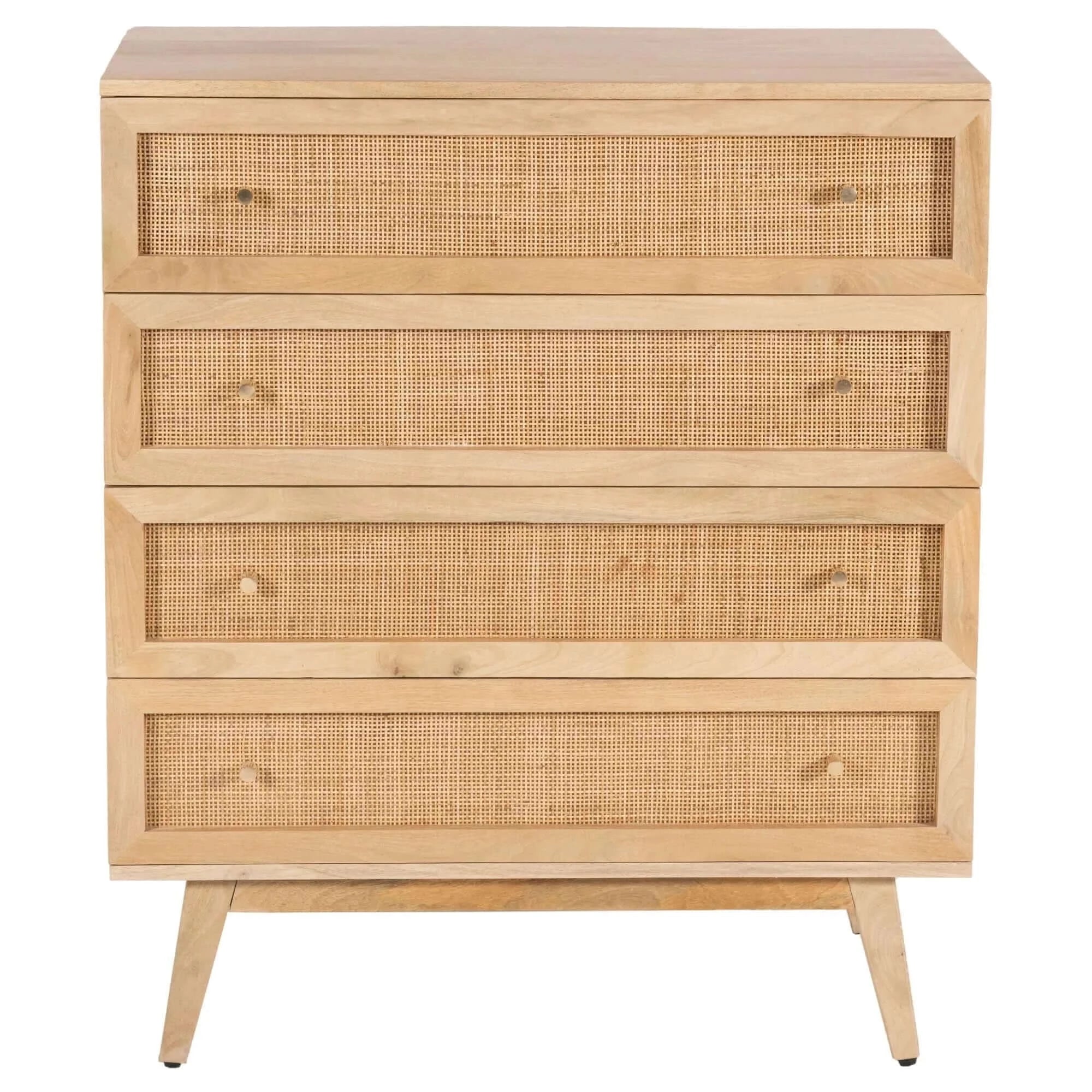 Olearia Storage Cabinet Buffet Chest of 4 Drawer Mango Wood Rattan Natural-Upinteriors