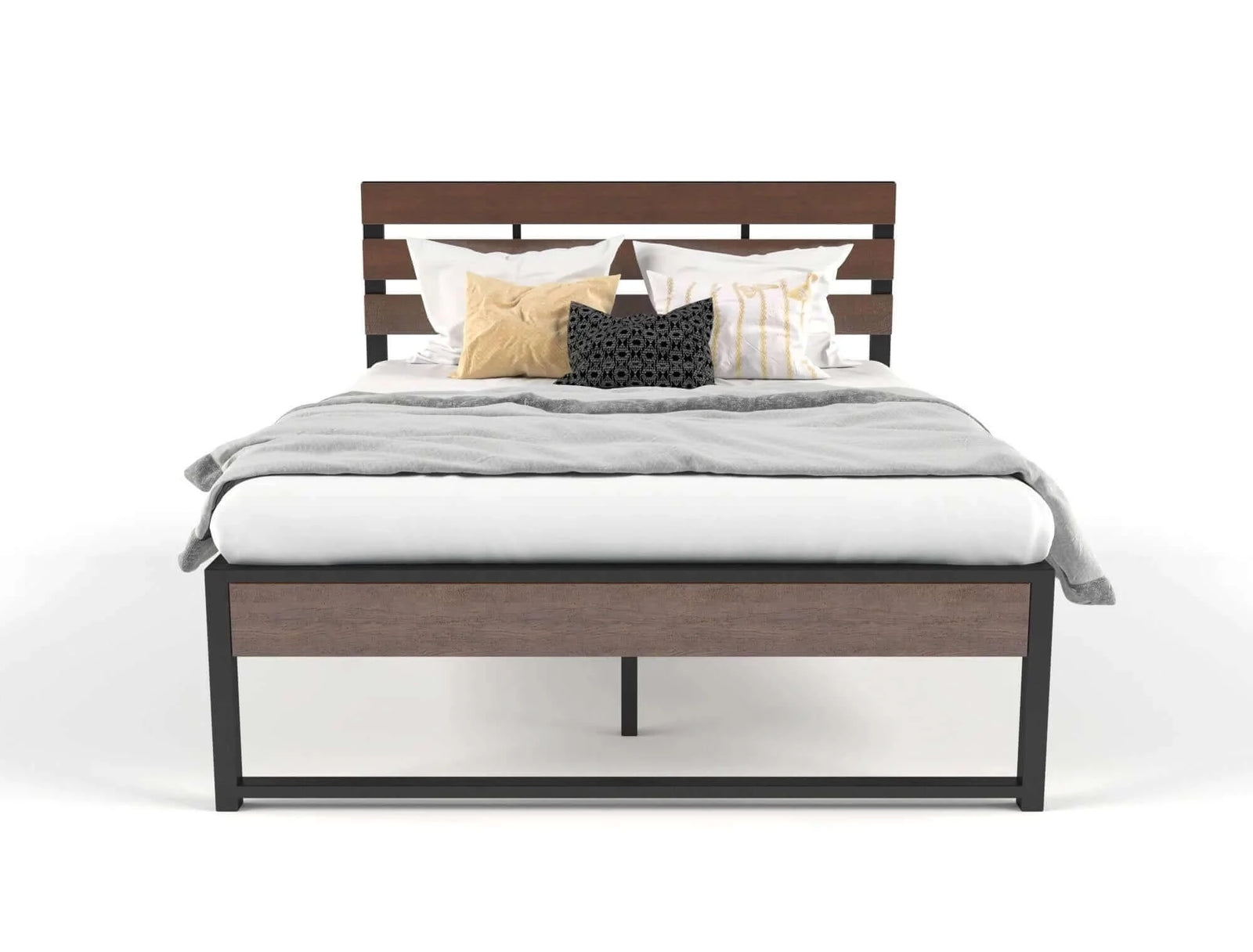 Buy ora wooden and metal bed frame king - upinteriors-Upinteriors