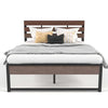 Buy ora wooden and metal bed frame queen - upinteriors-Upinteriors