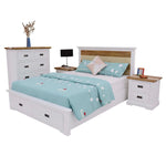 Buy orville 4pc queen bed frame suite bedside tallboy furniture package -multi color - upinteriors-Upinteriors