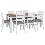 Buy orville 9pc dining set 200cm table 8 chair solid acacia wood timber -multi color - upinteriors-Upinteriors