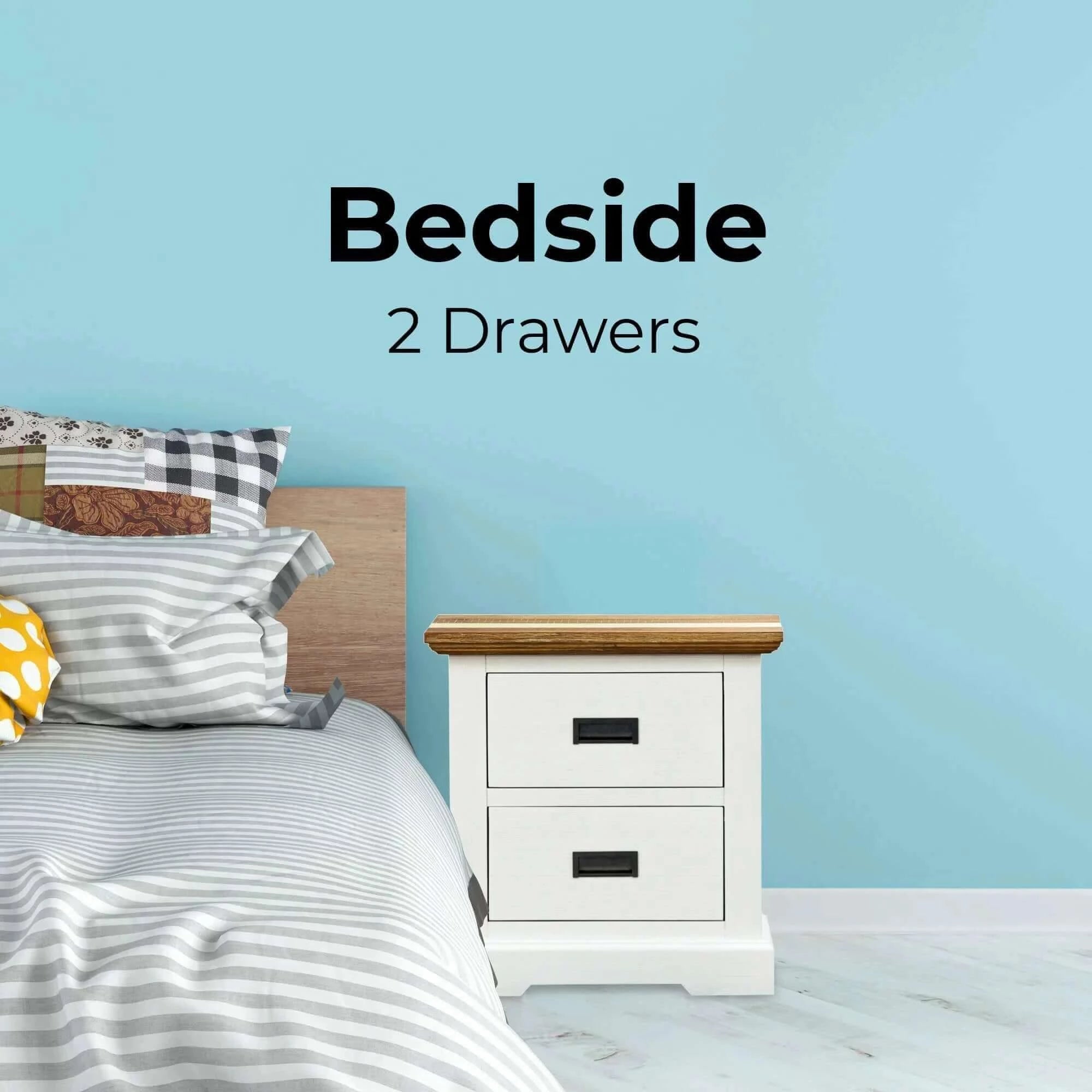 Buy orville bedside tables drawers storage cabinet shelf side end table - multicolor - upinteriors-Upinteriors