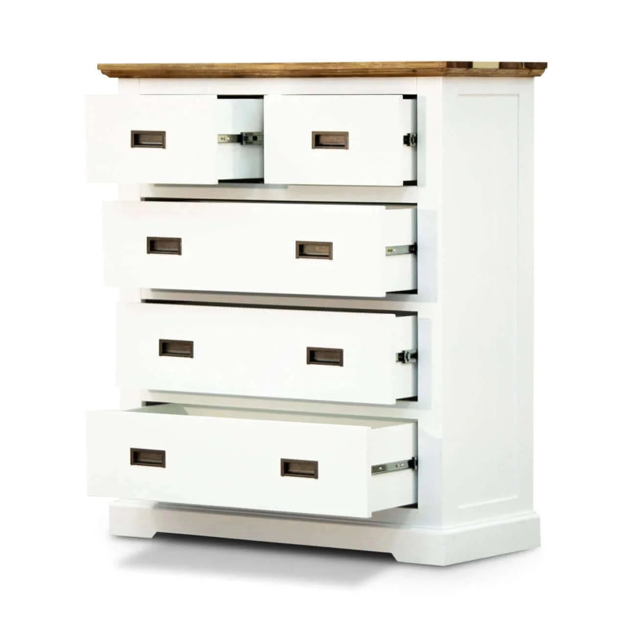 Buy orville tallboy 5 chest of drawers solid wood storage cabinet - multi color - upinteriors-Upinteriors