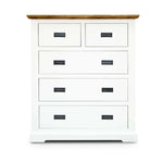 Buy orville tallboy 5 chest of drawers solid wood storage cabinet - multi color - upinteriors-Upinteriors