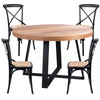 Buy petunia 5pc 120cm round dining table set 4 cross back chair elm timber wood - upinteriors-Upinteriors