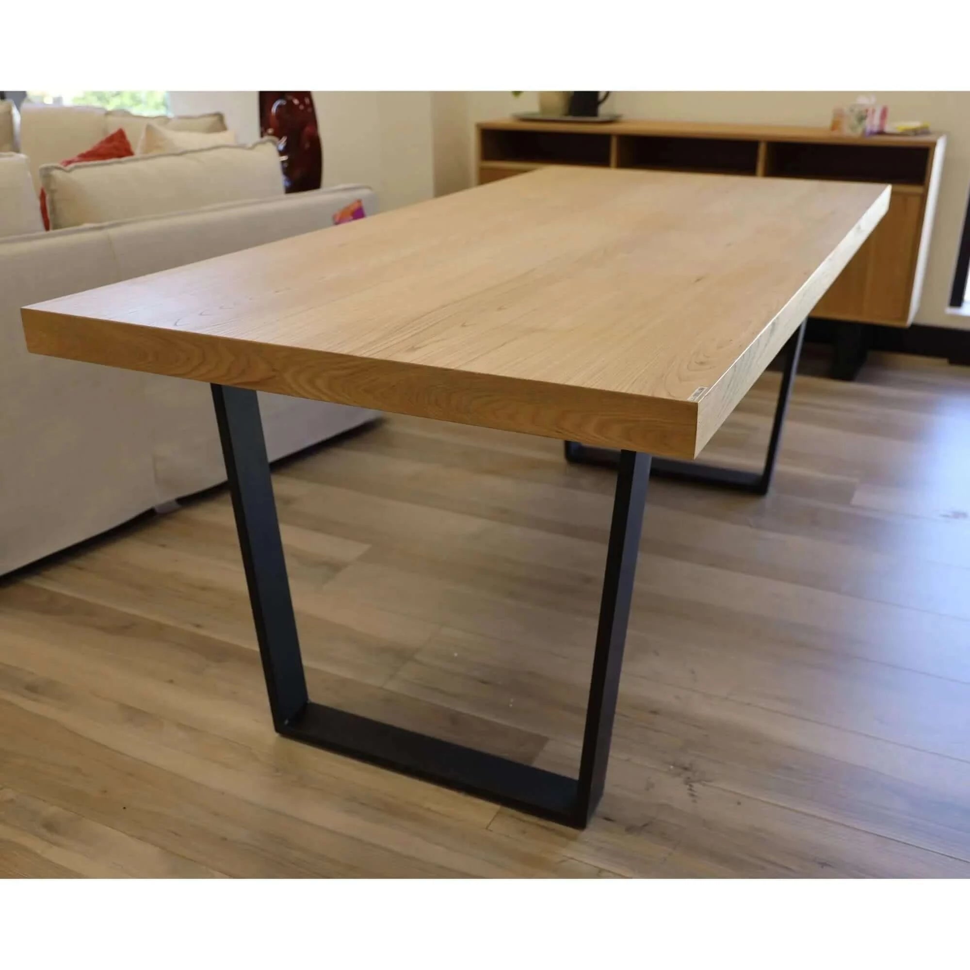 Buy petunia 7pc 180cm dining table set 6 cross back chair elm timber wood metal leg - upinteriors-Upinteriors