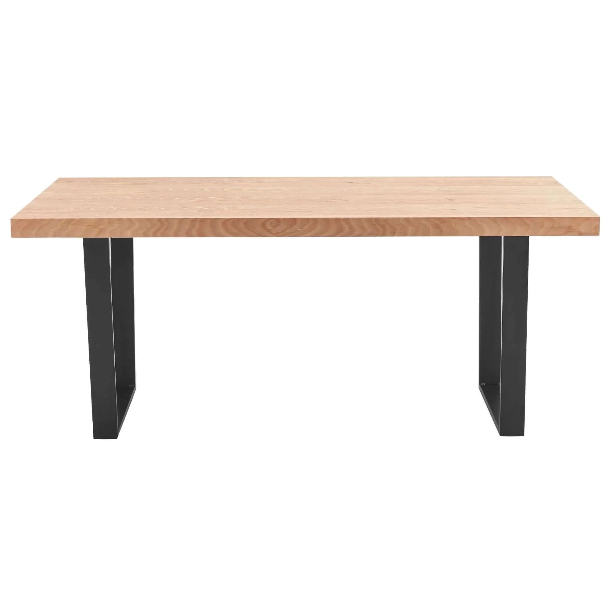 Buy petunia dining table 180cm elm timber wood black metal leg - natural - upinteriors-Upinteriors
