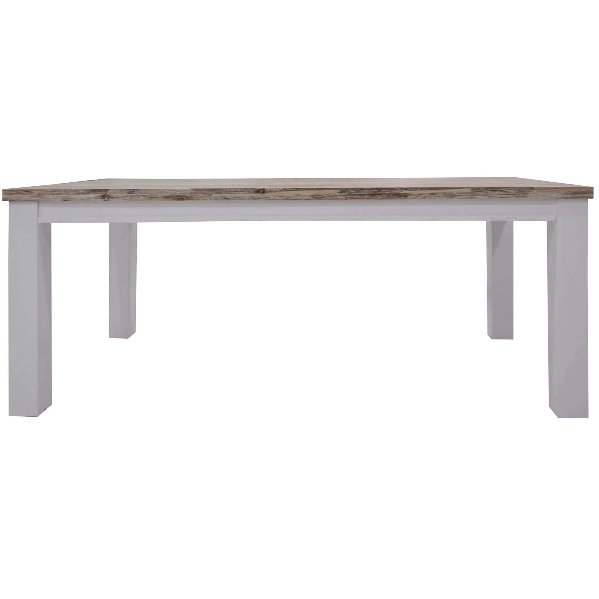 Buy plumeria 7pc dining set 190cm table 6 chair solid acacia wood - white brush - upinteriors-Upinteriors