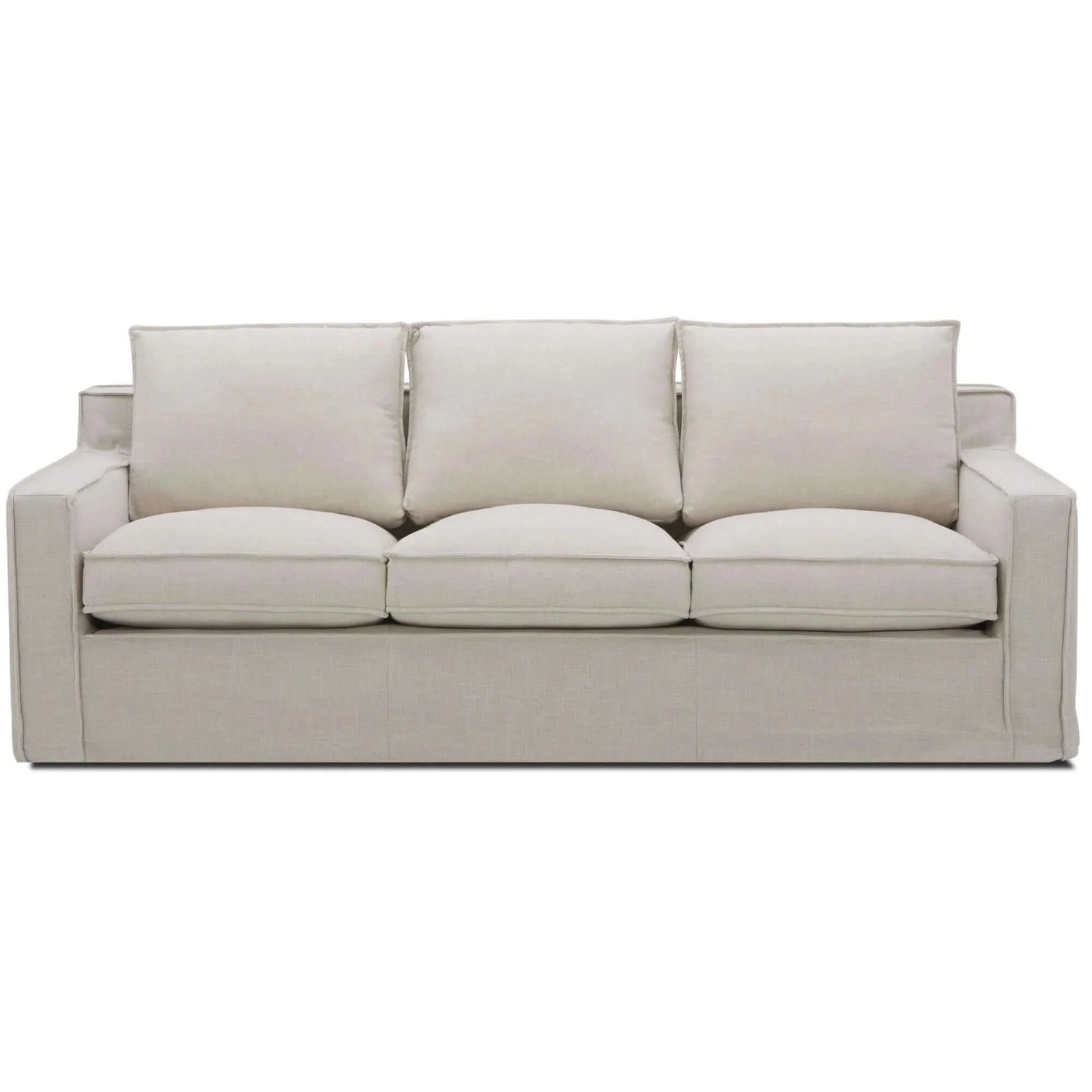 Buy plushy 3 seater sofa fabric uplholstered lounge couch - stone - upinteriors-Upinteriors
