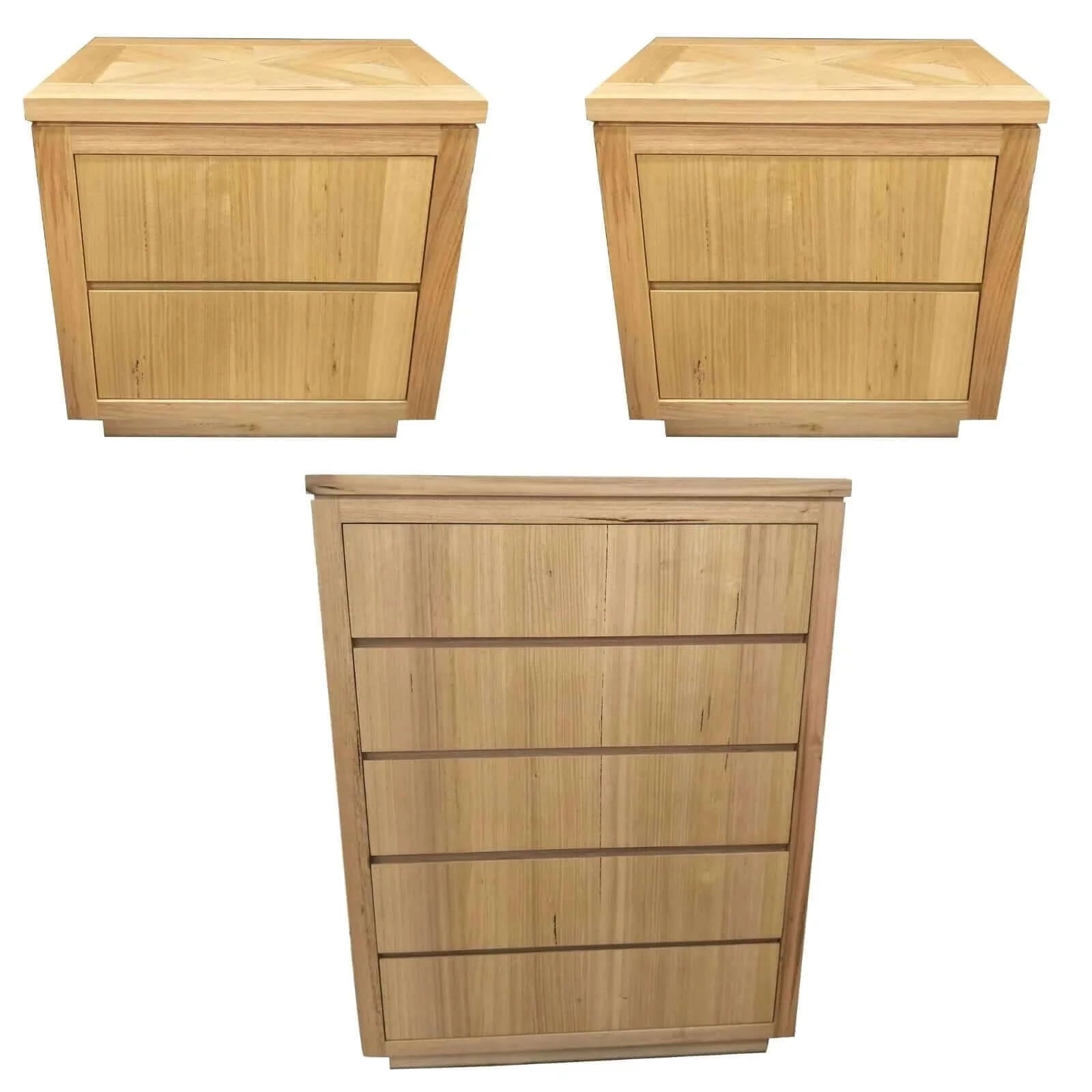 Buy rosemallow 2pc bedside 1 tallboy bedroom package chest of drawers set cabinet - upinteriors-Upinteriors