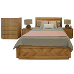 Buy rosemallow 4pc queen bed frame bedroom suite timber bedside tallboy package set - upinteriors-Upinteriors