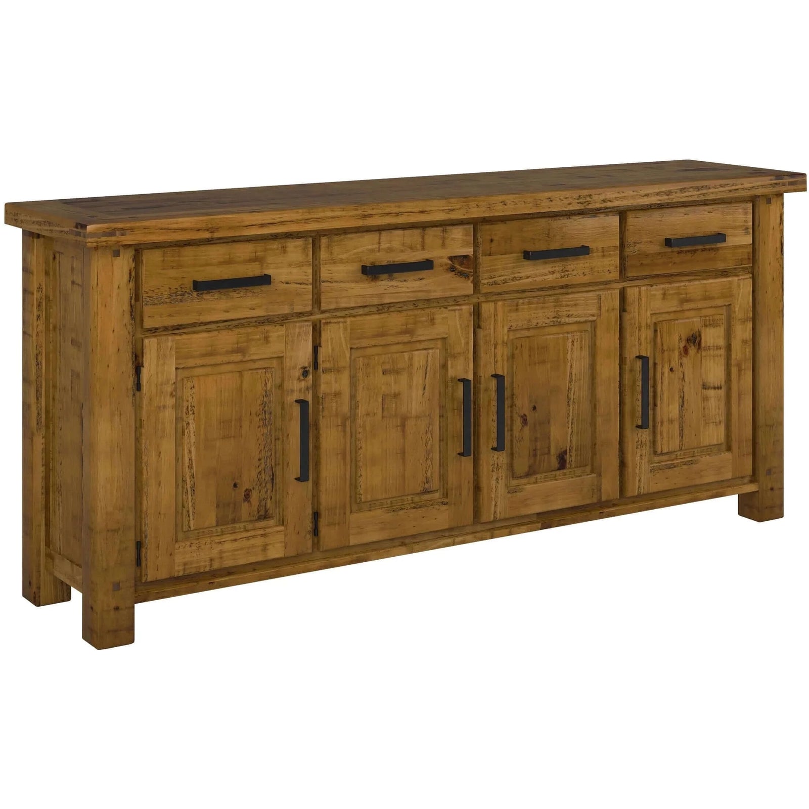 Buy teasel buffet table 191cm 4 door 4 drawer solid pine timber wood - rustic oak - upinteriors-Upinteriors